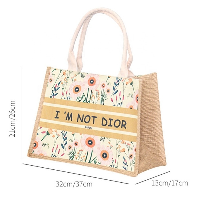Персонализированные мешки из бурлапа тота джута Custom Printing Christmas With Handles 0