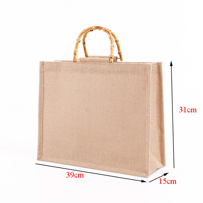 Естественные сумочки из джуты ручной работы Tote Eco Friendly Hessian Shopping Bag 1