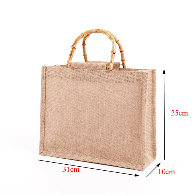Естественные сумочки из джуты ручной работы Tote Eco Friendly Hessian Shopping Bag 3