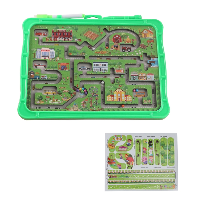 Интерактивные Роллинг-Бэрлс Магнитная головоломка Лабиринт Игра Jigsaw City Piece Group 0